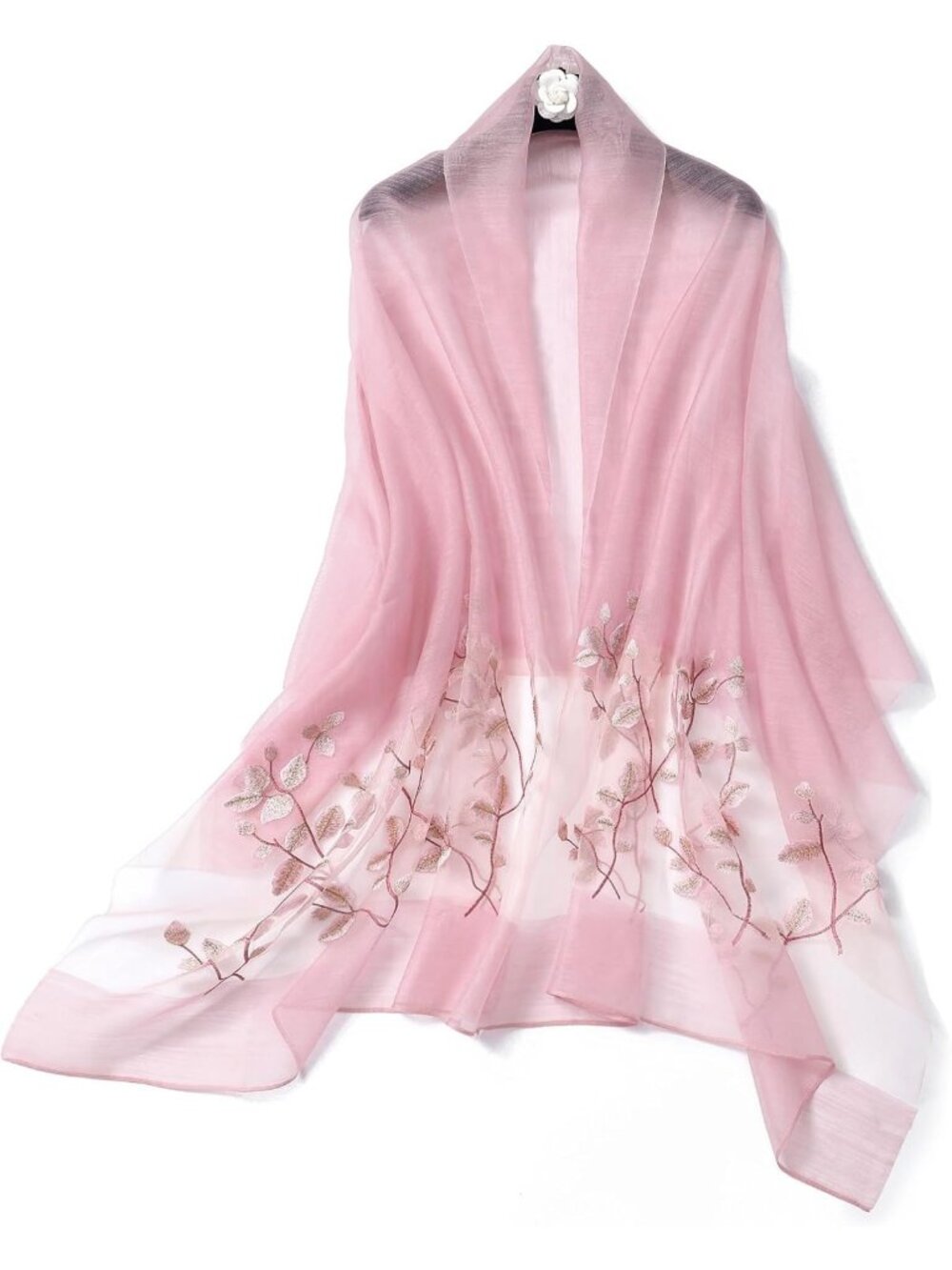 Luxurious Silk & Wool Long Scarf Shawl Wrap for Evening Dress - Elegant